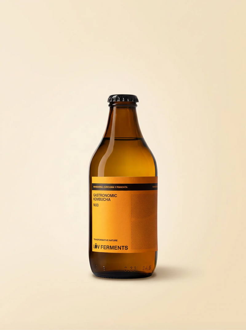 LŌV Kombucha Nº3 — Mandarina, Cúrcuma y Pimienta · Sin alcohol